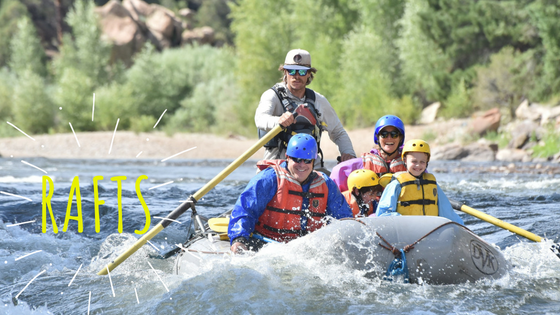 a man riding on a raft in the water